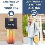 ALEVMOOM Upgraded XXL Telescoping Stool with Cushion,Taller 50cm Wider 30cm Collapsible More Sturdy Capacity 1000Lbs,Portable Camping Adjustable Stool for Garden Fishing Hiking Mountain BBQ (Fire)