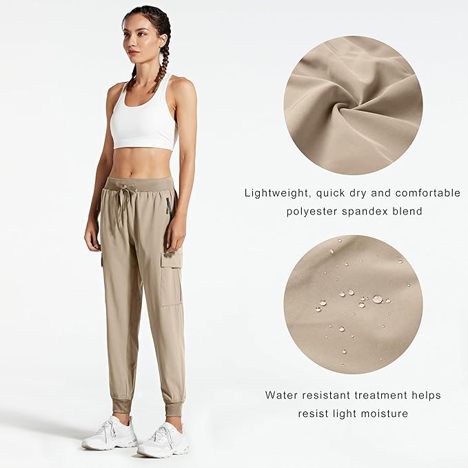 Libin Women's Cargo Joggers Lightweight Quick Dry Hiking Pants Athletic Lounge Casual Travel