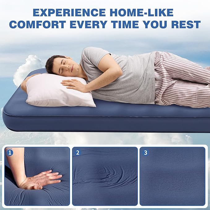 OUTSKIRT Ultralight Self Inflating Sleeping Pad, 4" Thick Camping Mattress with Pump Pack, 9.5 R-Value Insulated Sleeping Mat, Portable Camping Bed for Tent, Car, Truck or Van, 4 Season Camp Mattress