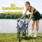 Heavy Duty Camping Chairs 600D Oxford Portable Folding Chair - Extra Wide Armrests, Cup Holder & Cooler Bag, Supports 350lbs, Ideal for Outdoor, Beach, Picnic & Sports