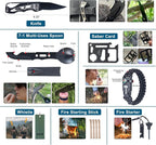 254 in 1 Survival Kit, First Aid Kit Survival for Outdoor Emergencies Includes Hatchet, Shovel, Flashlight, Tools Ideal for Camping, Hiking, Travel Gift for Men
