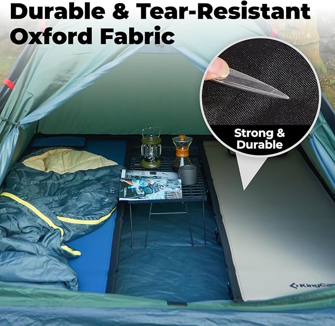 KingCamp Ultralight Camping Cot, Portable Folding Tent Camping Bed, Heavy Duty Sleeping Bed with Pillow for Adults Outdoor Backpacking Travel Hiking, Supports 350LBS, Orange