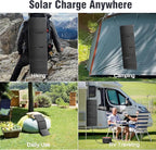 40W Portable Solar Panels,Mini Foldable Solar Panel with DC5.5,USB-C,USB-A Ports for Power Stations,Cellphones,Power Bank with Durable Coated and IPX5 for Camping Hiking Backpacking