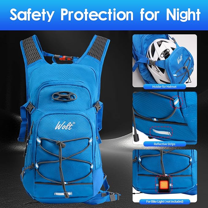 WOLT Hydration Backpack 18L Hiking Water Backpack with 2L Water Bladder for Men Women, Hydration Pack for Running Cycling Biking and Climbing