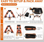 MARCHWAY Lightweight Folding Camping Chair, Portable Foldable Compact for Outdoor Camp, Travel, Beach, Picnic, Festival, Hiking, Backpacking, Supports 330Lbs (Orange)