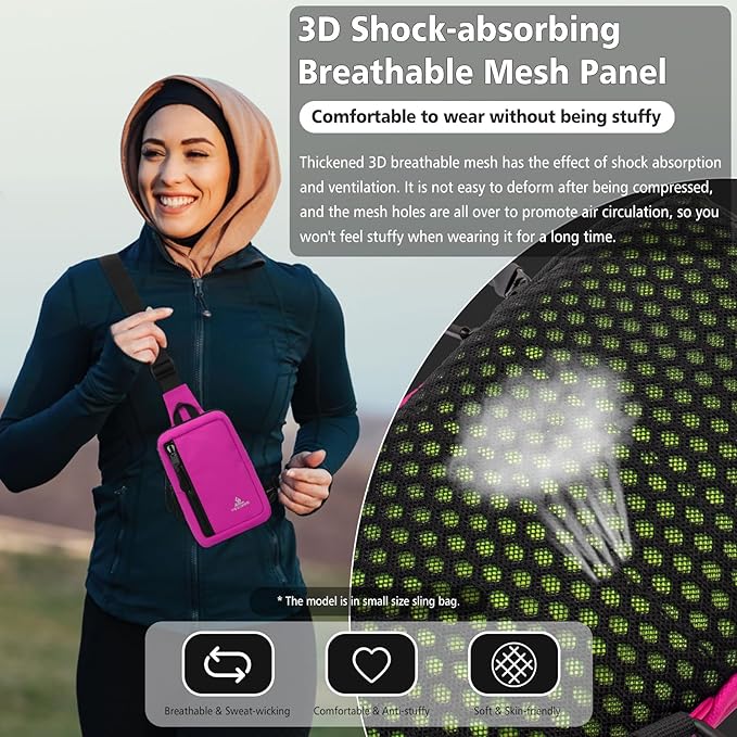 Peicees Small Crossbody Bag for Men Women Mini Sling Bag Travel Running Phone Daypack Cross Body Shoulder Bags, 2 Sizes, Small White