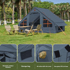 SHANQUAN Inflatable Tent with Pump,4-6 Person Instant Glamping Camping Tents House, Easy Setup Blow Up Family Tents for 4 Seasons Waterproof Inflatable Tent for Camping with Mesh Windows.