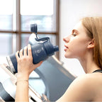 IDEUS Insulated Stainless Steel Water Bottle with 2 Leak-Proof Lids, Thermal Water Flask for Hiking Biking, 32oz, Navy Blue