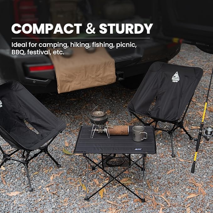 ONETIGRIS CAMPMATE Camping Table Foldable, Lightweight Portable Table Sturdy & Quick Setup, Holds Up to 66 lbs, Perfect for Camping, Hiking, Backpacking, Picnic, Beach, Travel