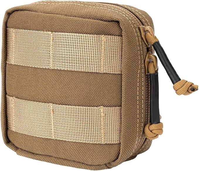 Small MED Kits Holder Duty Belt Gloves Pouch MOLLE Tactical Vest Nasal Spray Case Compact IFAK Carrier Backpack Wallet Cards Knife Gadgets Mini EDC Organizer Bag w/Removeable Clear ID Pocket