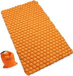 POWERLIX Double Inflatable Sleeping Pad - Camping Mattress for Backpacking, Hiking Traveling, Compact Camping Sleeping Mat for 2 Person, Portable Ultralight Camping Pad Air Mattress Orange