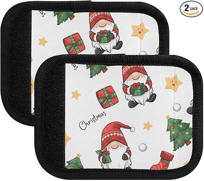 Christmas Gnome 1a Luggage Handle Wrap for Suitcase Luggage Tags Handle Covers Identifiers Soft Decorations Travel Accessories 2 Pack