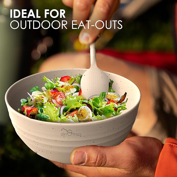 Wheat Straw Dinnerware Sets for 4 - Alternate To Plastic Dinnerware Set - Dishwasher Safe Microwave Plates - Lightweight Wheatstraw Dishes - Unbreakable Camping Plates & RV Dishes