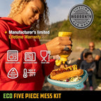 UCO Recycled ECO 5-Piece Camping Mess Kit with Bowl, Plate, Switch Spork Utensil Set