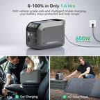 Dabbsson 600L Solar Generator with 210W Solar Panel,768Wh 600W Power Station,Up to 900W AC Output,1.5X Extended Runtime,Recharge 100% in 1.6 Hrs,Semi-Solid LiFePO4,100W USB-C,EPS,for Camping RV Home