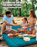 AKSOUL Sleeping Pad Camping Inflatable: Extra Thickness Double Persons Self Inflating Mat with Built-in Foot Pump, Lightweight Ultra-Wide Air Mattress with Pillow for Camping, Backpacking