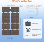 FlexSolar 100W Portable Solar Panels Chargers with PD3.0 USB-C,QC3.0 USB-A and DC Outputs Foldable IP67 Waterproof Power Emergency Camping for Small Power Station Generator,Phones, Power Banks