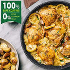 Kitchen Academy Induction Pots and Pans Set Non Stick - 12 Pcs Nonstick Kitchen Cookware Set, Black Hammered Cooking Pans Set