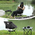 Ultralight Backpacking Chair,2.2lb Compact Folding Camping Chair,Supports 300lbs,Portable Travel & Hiking Chair,Lightweight Design,Perfect for Hiking Gear, Picnics and Traveling, (Black)