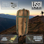 USGI Industries Military Woobie Blanket | Thermal Insulated Camping Blanket, Poncho Liner | Large, Portable, Insulation, Water-Resistant, for Hiking, Survival | Compression Carry Bag