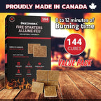 Dextreme Fire Starter Pack of 144/48 Natural Fire Starters Cubes for Campfires, Charcoal, BBQ, Grill Pit, Fireplace, Wood Stoves, Smokers and Camping - Easy to Ignite and Non Toxic… (144 Squares)