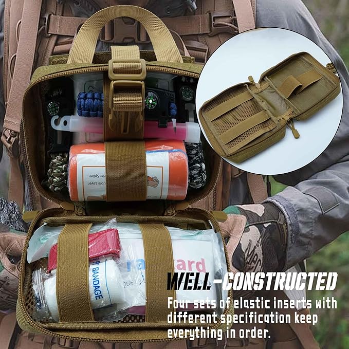Upgrade Molle Rip Away Ifak Pouch, Tactical Small Belt First Aid Pouch Medical Utility EMT Pouch Only