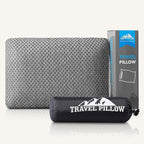 Travel Pillow Memory Foam Pillows, Camping Pillow-Compressible Medium Firm, Breathable Cover, Ideal Backpacking Hiking, Bed Pillows, Airplane and Car (Dark Grey, L)
