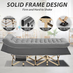Folding Camping Cot for Sleeping, Portable Cots for Adults, Heavy Duty Cot Bed 550LBS(Max Load), Extra Wider Cots with Large Pocket for Outdoor, Office, Beach