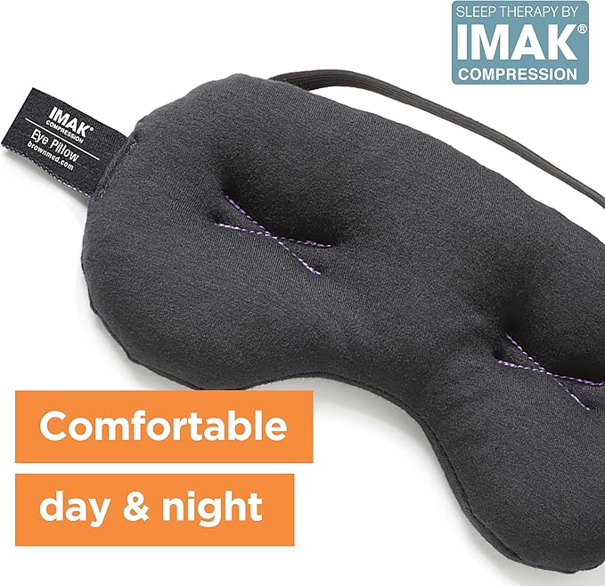 Brownmed IMAK Eye Pillow - Sleep Mask with ErgoBeads for Pain Relief - Cooling & Relaxing Sleep Aid - Black