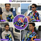 3 in 1 Travel Pillow Blanket Set with Removable Flannel Blanket Throw,Hand Warmer Pockets,Pillow (Color4, 60in*79in)