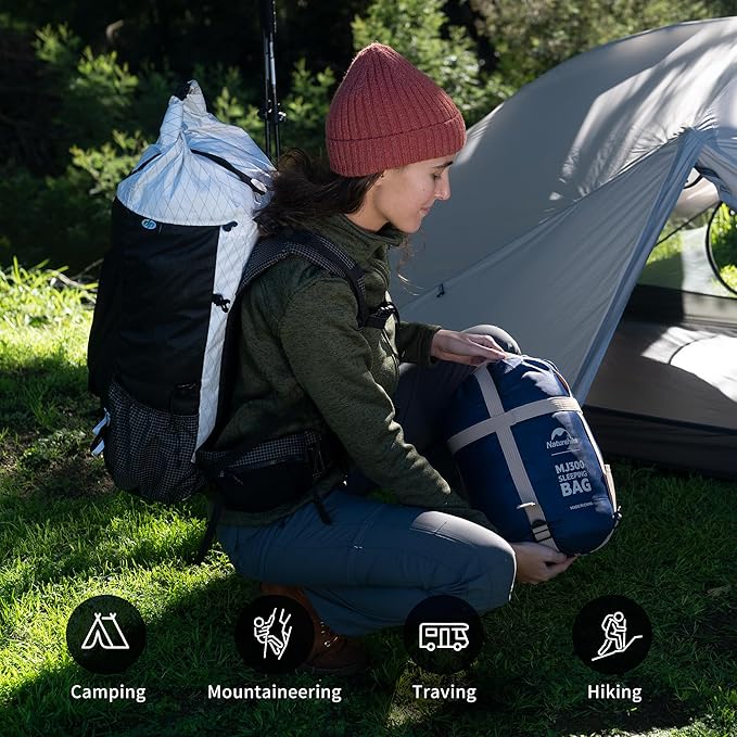 Naturehike Sleeping Bags for Adults, 23/39℉ Mummy Backpacking Sleeping Bag, 0 Degree Lightweight Sleeping Bag Warm for Camping, Hiking