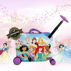 Fast Forward Disney Princess Ride on Suitcase for Kids, 18'' Toddler Carry-On Luggage With Wheels, Cute Lightweight Kids Travel Suitcase Trolley