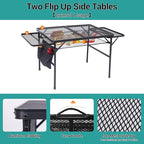 Nice C Folding Grill Table, Camping Table, Tailgate Tables, Grill Tables, Outdoor, Metal Folding Adjustable Height&Width, Mesh Net, Carry Handle