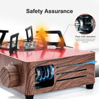 Odoland 7500BTU Camping Butane Stove with Compact Carry Case, CSA Certified Portable Gas Stove for Backpacking,Picnic,Outdoor Adventures,Brown