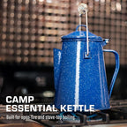 COLETTI Classic Camping Kettle - Tea and Camp Kettle, NO Aluminum or Plastic, Ideal for Boiling Water (Blue)