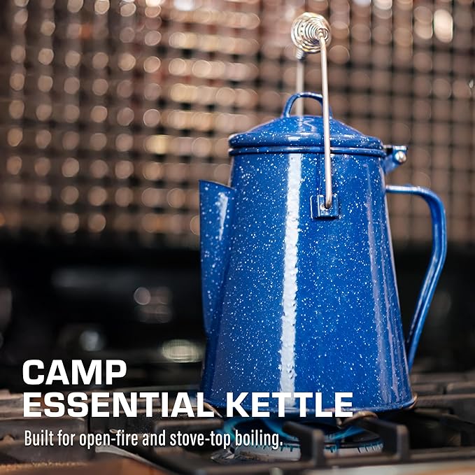 COLETTI Classic Camping Kettle - Tea and Camp Kettle, NO Aluminum or Plastic, Ideal for Boiling Water (Blue)