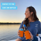 Blank Beer Can Coolers Sleeves (14-Pack) Soft Insulated Beer Can Cooler Sleeves - HTV Friendly Plain Can Sleeves for Beer Cans & Bottles - Blanks for Vinyl Projects Wedding Favors & Gifts (Orange)