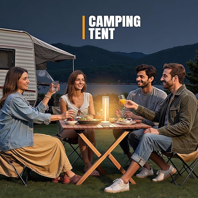 Indoor Outdoor Cordless Table Lamp,Rechargeable Battery Powered Lamp 3-Mode Touch Dimmable,IP54 Waterproof Portable Lamp for Bedside Reading,Patio Grill,Gazebo Party,Camping Tent (White)