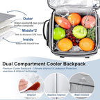 Weitars Insulated Cooler Backpack,Double Deck Waterproof Soft Cooler Bag,Backpack Coolers Leak Proof Lunch Backpack for Men Women for Travel,Camping,Picnic,Beach,Picnic,Outdoor 31L/52 Can
