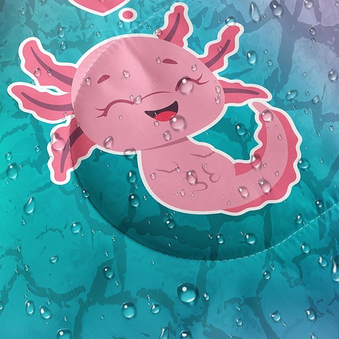 HOSIMA Cartoon Axolotl Sleeping Bags for Kids 10-12,Blue Cartoon Kids Sleeping Bags for Girls Boys,Compact Sleeping Bag for Camping Essentials and Hiking.