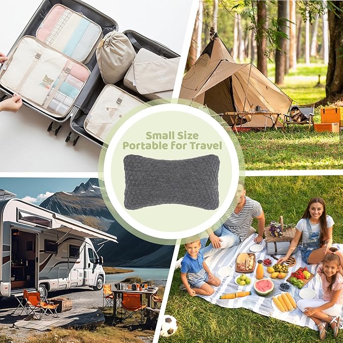 vocheer Small Pillows for Sleeping, 11"x 7" Mini Travel Pillow, Tiny Pillows for Neck, Wrist, Lumbar and Knee, Pets Pillow, Cotton, Machine Washable,Dark Grey-1PC