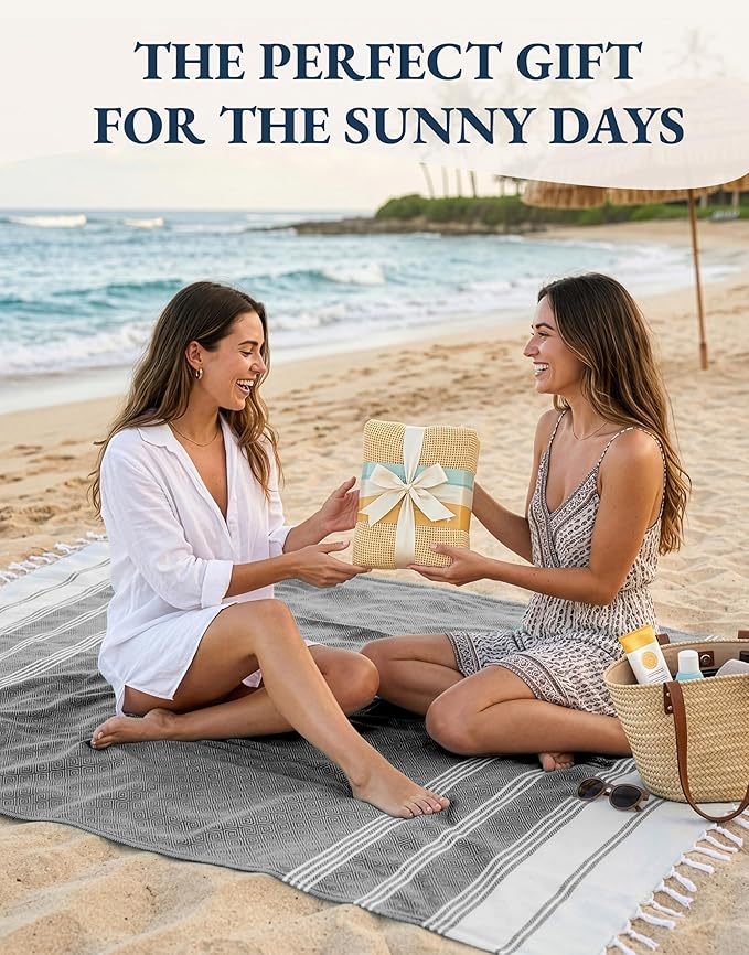 LANE LINEN Beach Towel, 2 Pack Beach Towels Oversized, 39"x71", Quick Dry Pool Towels for Adults, Absorbent Sandproof, Lightweight Travel Beach Towel - Ebony