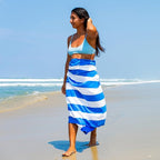 Quick Dry Towel Extra Large 78x35 Inch - Microfiber Beach Towel - Perfect for Beach, Travel, Swimming, Pool, Yoga, Hiking, Camping - Lightweight, Fast Drying, Compact for Adults (Cabana Blue)