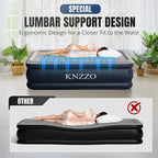 Twin Air Mattress with Built-in Pump, 18" Top Inflatable Mattress with Waterproof Flocking Fabric, Three-Minute Quick-Inflatable Bed. Portable Blow Up Mattress for Home, Outdoor and Guests