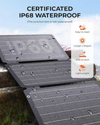 [Upgraded] BigBlue 30W Solar Panel Charger with Fast Charging USB-A and USB-C, DC Ports, SolarPowa 30 Portable Solar Panel, IP68 Waterproof, Compatible with iPhone, Samsung, iPad, Small Power Station