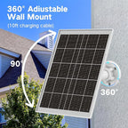 8W Solar Panel for Security Camera, Micro USB & USB-C & DC Ports High Conversion Rate Solar Panel for Built-in Rechargeable Battery Outdoor Cameras, Waterproof & Fast Charging & 360° Freely Adjustable