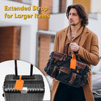 Travelambo 16 Pack Luggage Tags for Suitcases Privacy Protection Bag Tags Faux Leather Travel Accessories Essential, Hot Orange