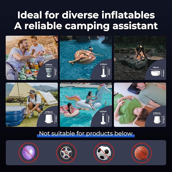 FLEXTAILGEAR Portable Air Pump - Tiny Pump 2, Electric Air Pump for Inflatables 2.8oz Battery Inflator Rechargeable Air Mattress Pump for Sleeping Pads, Pool Floats, Swimming Rings Orange