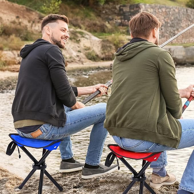 3 Pack Folding Camping Stool Portable Small Collapsible Chair Tripod Stool Hiking Chair for Fishing, Beach, Picnic, Outdoor, Gardening and Travel