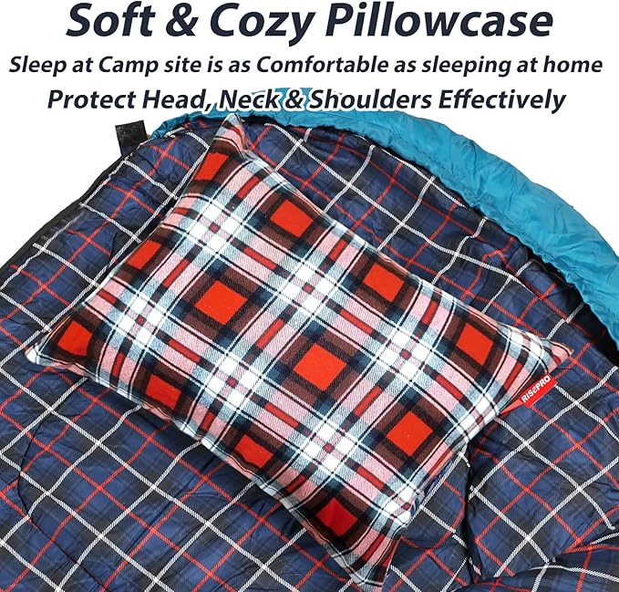 Outdoor Camping Pillow Lightweight, Compressible, Flannel Travel Pillow Cases, Washable Removable Pillow Cover Camping and Backpacking Red